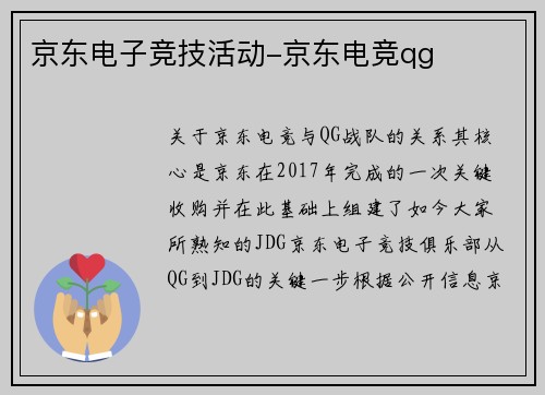 京东电子竞技活动-京东电竞qg
